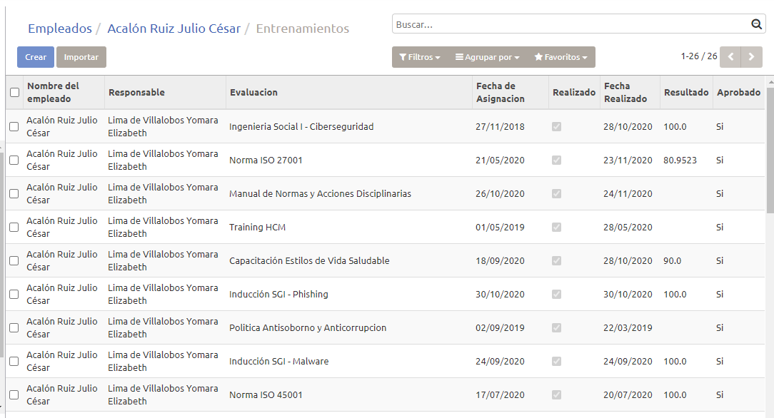 MODULO ENTRENAMIENTO EN PLATAFORMA HCM